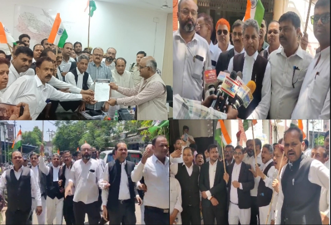 नेशनल मीडिया प्रेस क्लब प्रदेश अध्यक्ष एड. पंडित रविन्द्र शर्मा की अगुवाई में अधिवक्ताओं ने निकाली भारत स्वाभिमान शौर्य यात्रा